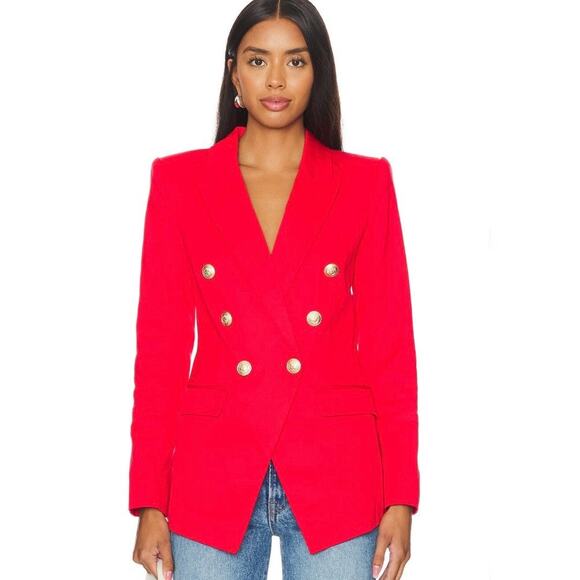L'agence Kendi Long Blazer in High Risk Red size 00 WS